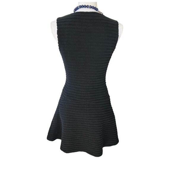 Theory Black Fit Flare Zippered Dress Size 2 - Picture 2 of 4